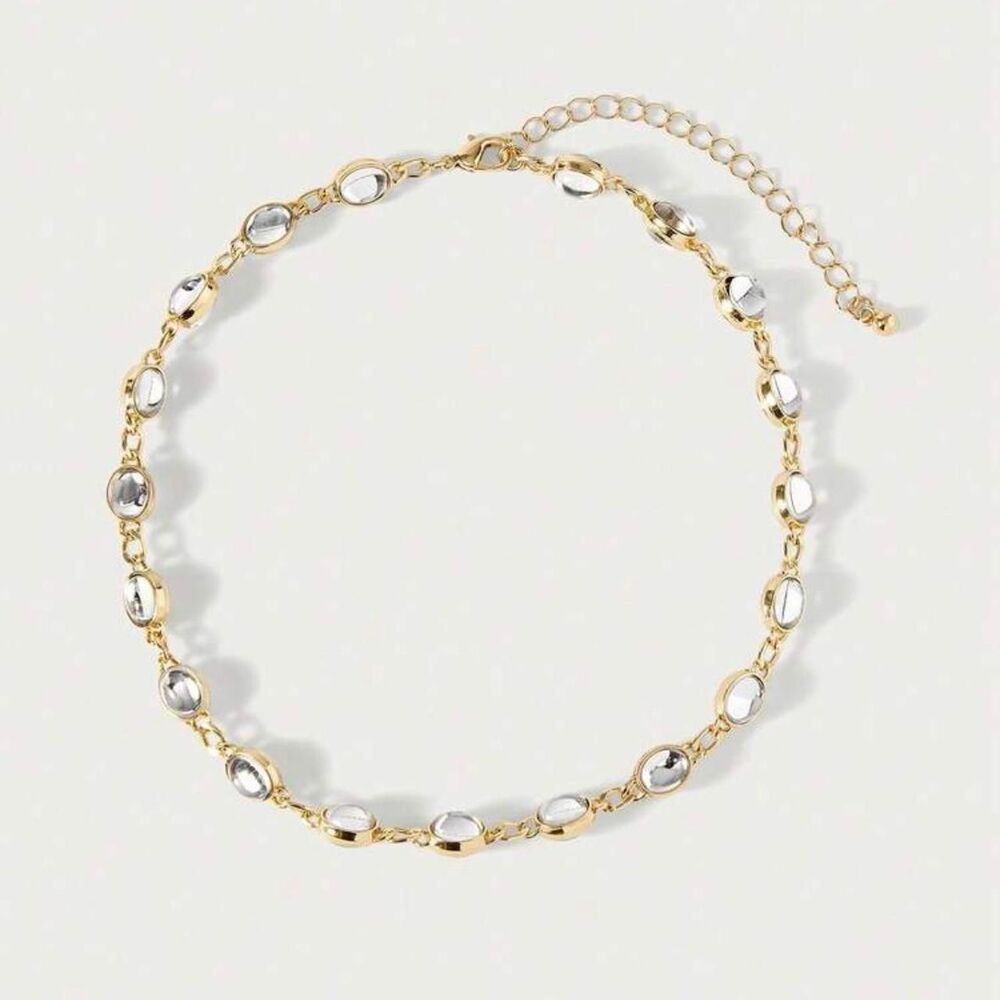 clear gem choker necklace D10